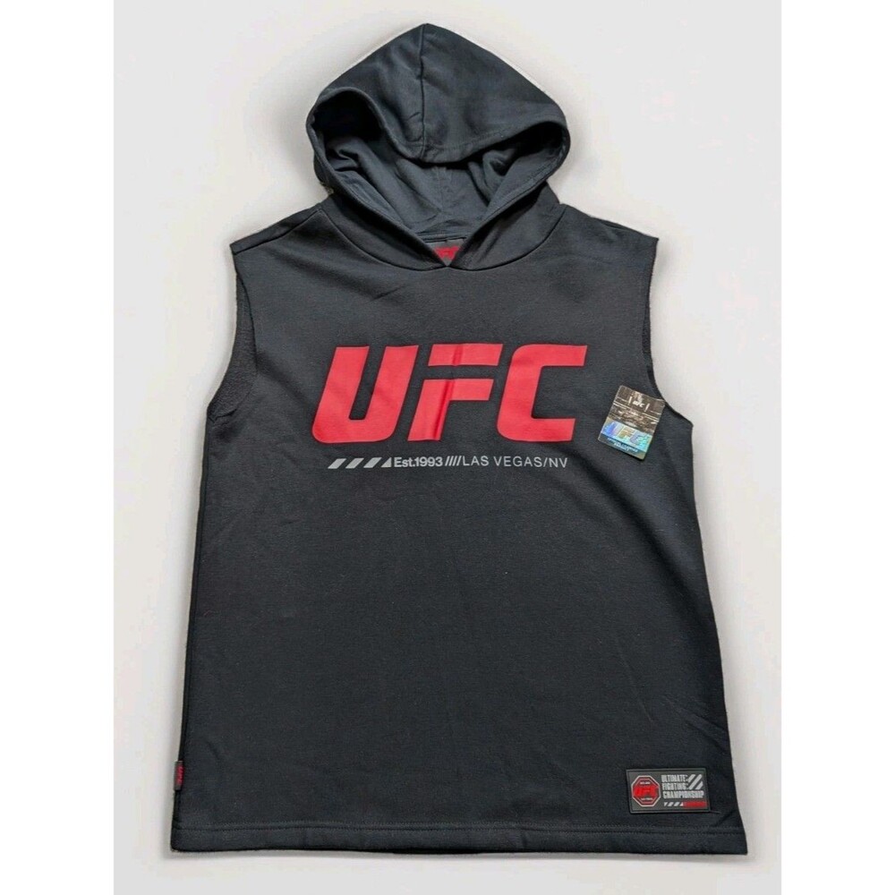 UFC Sleeveless Cutoff Hoodie UFC Graphic Black NEW NWT Men’s Size Small MMA